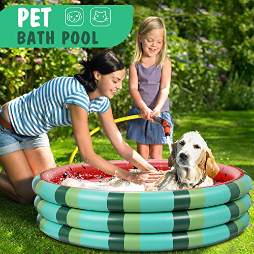 lenbest Piscina de Agua de sandía, Piscina Hinchable para Interior y Exterior, Piscina Inflable Infantil con Material de PVC Duradero para Bebés y Niños y Niñas Pequeños (49’’x12 ’’)