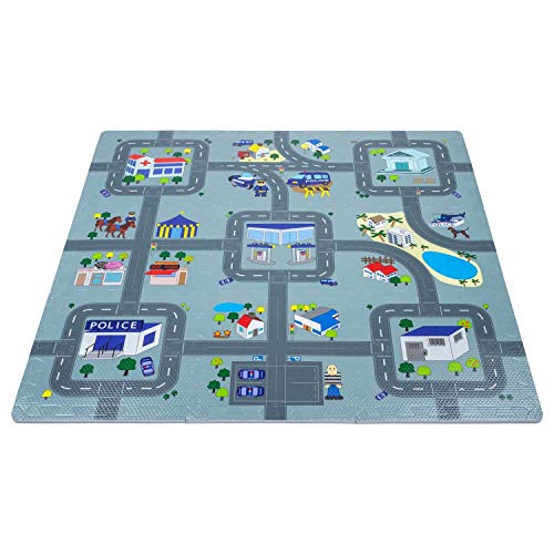 Leo & Emma Alfombra de Puzzle para niños, Jugar en la Calle, 30 x 30cm, Nuevo Modelo - TÜV Probado (Policía)