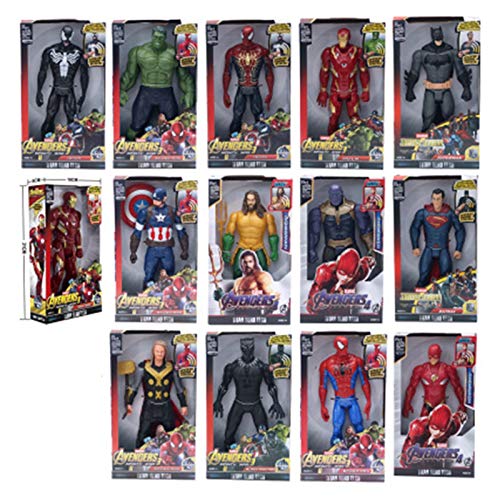 Letaowl Figura de acción 30cm Heroes Black Panther Thanos Capitán Thor Hombre Hombre Spiderman Hulkbuster Hulk Figura (Color : Aquaman NO Box)