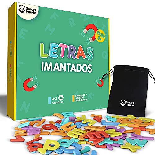 Letras Magnéticas para Niños - 68 Letras y Símbolos- Juego de Abecedario Magnético - Imanes Gruesos de Espuma para la Nevera - Juegos Educativos del Abecedario - con Símbolos Españoles