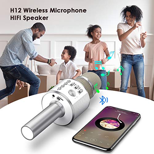 LET'S Toyz Jugetes Niños 7años, Microfono Bluetooth Regalos para Niños de 3-12 Años Micrófono Niños Juguetes para Niñas de 3-12 Años Microfono Bluetooth