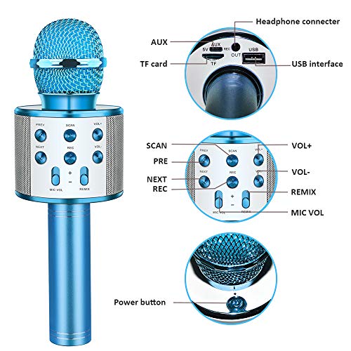 Letsgocoo Microfono Niños, Juguetes Niñas 5-12 años Regalos Niña 4-12 Años Microfono Karaoke para Niños Juguetes Niño 4-12 Años Regalos Cumpleaños Niños Regalo Navidad Niños