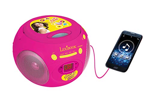 LEXIBOOK- Disney Soy Luna-Reproductor Radio CD, Altavoz Portátil, Rosa RCD102SL FM, AUX IN, Color