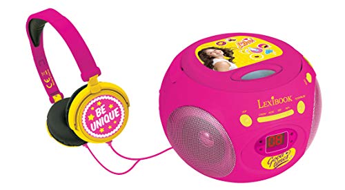 LEXIBOOK- Disney Soy Luna-Reproductor Radio CD, Altavoz Portátil, Rosa RCD102SL FM, AUX IN, Color