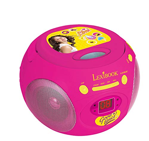 LEXIBOOK- Disney Soy Luna-Reproductor Radio CD, Altavoz Portátil, Rosa RCD102SL FM, AUX IN, Color