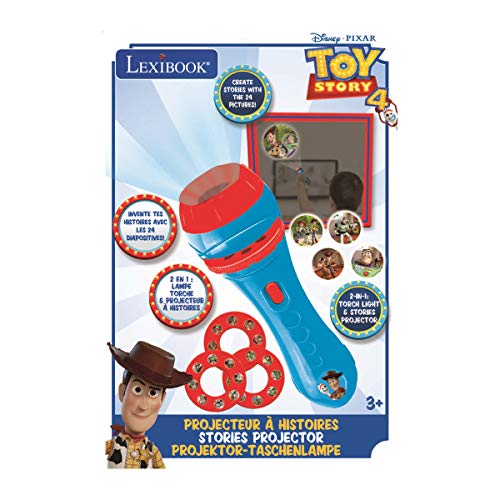 LEXIBOOK Disney, Toy Story-Linterna de bolsillo con proyector 3 discos y 24 imágenes LTC050TS, color