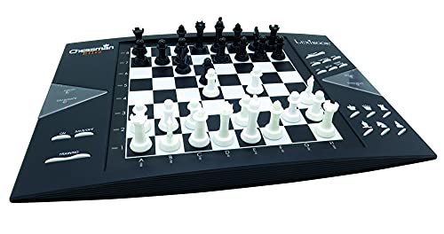 Lexibook electrónico (CG1300) ChessMan Elite ajedrez inteligente, 64 niveles de dificultad, LED, juego de mesa infantil familiar, negro/blanco, color