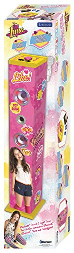 Lexibook Karaoke Torre de Sonido Bluetooth con Altavoces potentes y Luces, micrófono y función Cambio de Voz, diseño Femenino, niña, Rosa/Amarillo, K8050SL