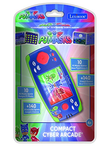 LEXIBOOK- PJ Masks Gatuno Compact Cyber Arcade Consola portátil, 150 Juegos, LCD, con Pilas, Verde/Rojo, Multicolor