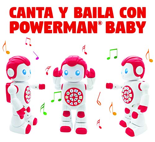 LEXIBOOK- Powerman First Interactivo para Aprender a Jugar Juguete niñas Baila Juegos de música Números Formas Colores Niño Niña Robot Junior Rojo/Blanco