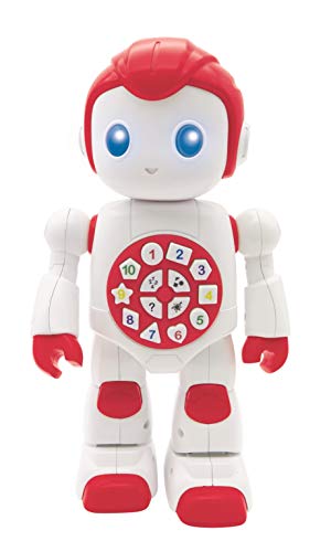 LEXIBOOK- Powerman First Interactivo para Aprender a Jugar Juguete niñas Baila Juegos de música Números Formas Colores Niño Niña Robot Junior Rojo/Blanco