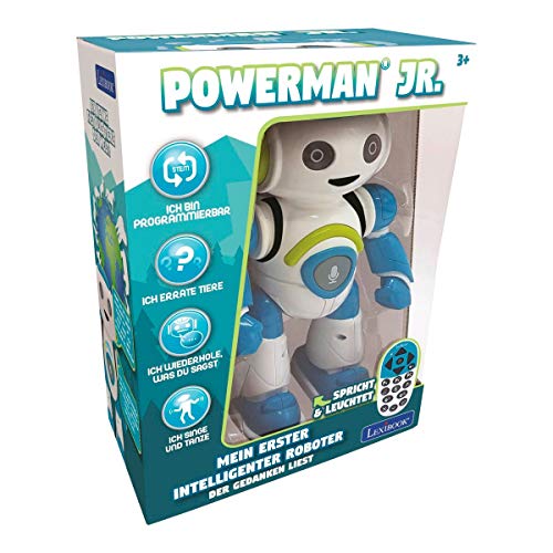 LEXIBOOK ROB20DE Powerman Jr. Juguete Inteligente para Aprender a Leer para niños, programable, con Mando a Distancia, Color Verde y Azul