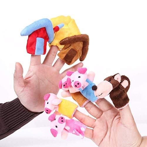 LHKJ 8 Pcs Marionetas de Dedo Animales Cuentos títeres de Mano para niños bebé