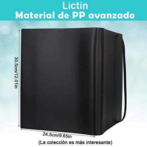 Lictin Álbum de para Cartas-Álbum de para Cartas coleccionista Negro para 396 Cartas 22 Paginas Transparente e impermeable Para Tarjetas de Tamaño Estándar(Negro)