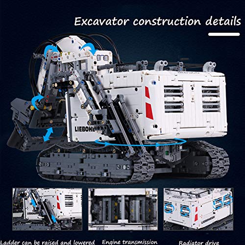 Liebherr R9800 Conjunto de edificios de excavadora, modelo de excavadora de tecnología de 2.4GHz / APP RC, bloque de construcción compatible con LEGO Technic, Regalo para adultos y niños, 4062pcs