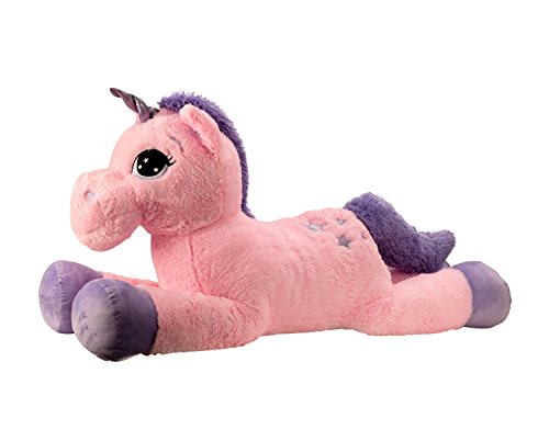 Lifestyle & More Peluche Gigante de Peluche Unicornio Peluche XXL 120 cm de Largo en Rosa / Morado para amar