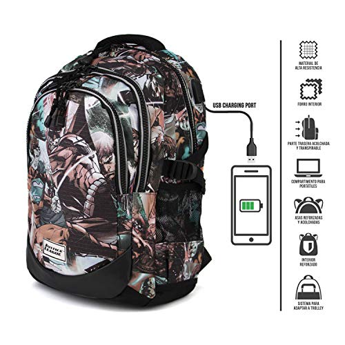 Liga De La Justicia KM-37619 2018 Mochila Tipo Casual, 40 cm, 1 litro, Multicolor