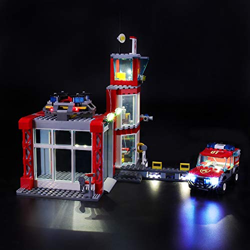 LIGHTAILING Conjunto de Luces (City Fire Parque de Bomberos) Modelo de Construcción de Bloques - Kit de luz LED Compatible con Lego 60215 (NO Incluido en el Modelo)