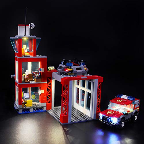 LIGHTAILING Conjunto de Luces (City Fire Parque de Bomberos) Modelo de Construcción de Bloques - Kit de luz LED Compatible con Lego 60215 (NO Incluido en el Modelo)