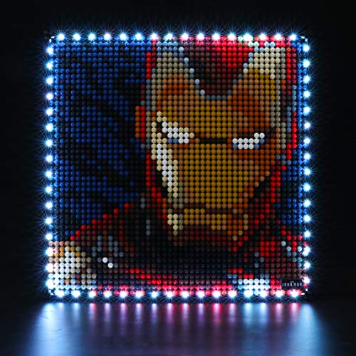 LIGHTAILING Conjunto de Luces con un Control Remoto (Art Marvel Studios Iron Man) Modelo de Construcción de Bloques - Kit de luz LED Compatible con Lego 31199(NO Incluido en el Modelo)