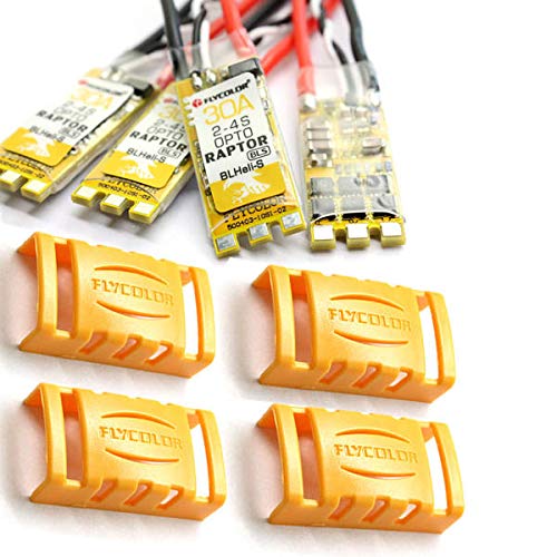 LijDD Utilidades 4 PCS Flycolor Raptor BLS-Pro 30A BLHELI_S BB2 2-4S DSHOT600 ESC con Cubierta Protectora para RC Drone Piezas de Herramientas