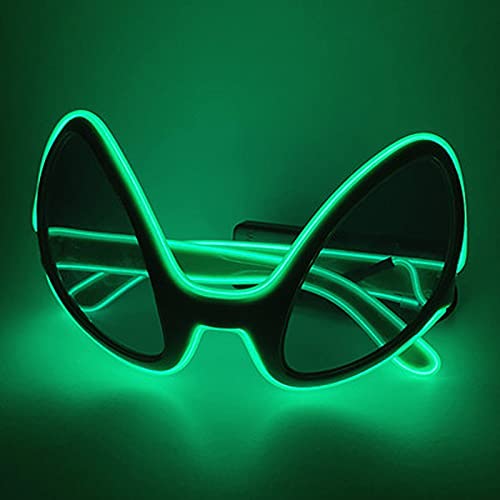 Lijerly Halloween Alien - Gafas de sol con luz LED (fluorescente)