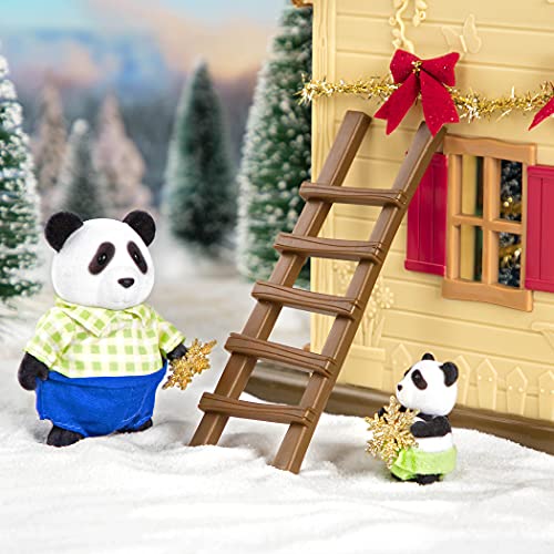 Li'l Woodzeez 6154M Li'l Woodzeez - Skyhopper Panda Family - Juego de 5 Piezas con Figuras en Miniatura y Libro de Cuentos - Juguetes de Animales y Accesorios Acc para niños a Partir de 3 años, Multi