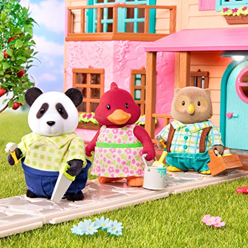 Li'l Woodzeez 6154M Li'l Woodzeez - Skyhopper Panda Family - Juego de 5 Piezas con Figuras en Miniatura y Libro de Cuentos - Juguetes de Animales y Accesorios Acc para niños a Partir de 3 años, Multi