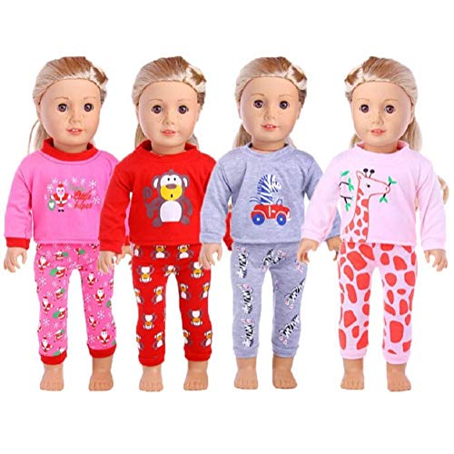 LILITRADE Pijama de muñeca ropa de dormir hermosa muñeca ropa de muñeca para niña americana de 18 pulgadas de viaje niña hermosa muñeca regalo para niños - jirafa rosa