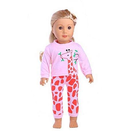 LILITRADE Pijama de muñeca ropa de dormir hermosa muñeca ropa de muñeca para niña americana de 18 pulgadas de viaje niña hermosa muñeca regalo para niños - jirafa rosa