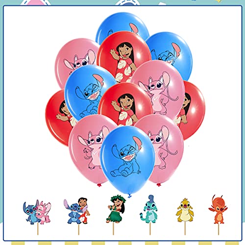 Lilo y Stitch Suministros - Decoraciónes para fiestas de cumpleaños, incluyen globos pancarta primeros de la magdalena para niños y niñas