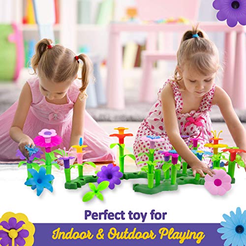 Limmys El Juguete para niñas pequeñas Build My Dream Garden de 105 Piezas – Juguete Stem educacional para niñas de 3 años y adelante – Incluye Bolsa para Guardar de Terciopelo con cordón