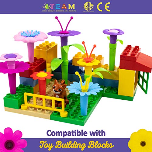 Limmys El Juguete para niñas pequeñas Build My Dream Garden de 105 Piezas – Juguete Stem educacional para niñas de 3 años y adelante – Incluye Bolsa para Guardar de Terciopelo con cordón