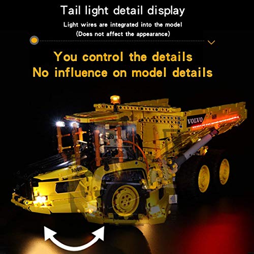 LINANNAN Kit de iluminación LED para Lego 42114, Conjunto de Luces USB Compatible con Lego Technic 6x6 Volvo Atrated Hauler 42114 Bloques de construcción (no Incluyen el Conjunto Lego)