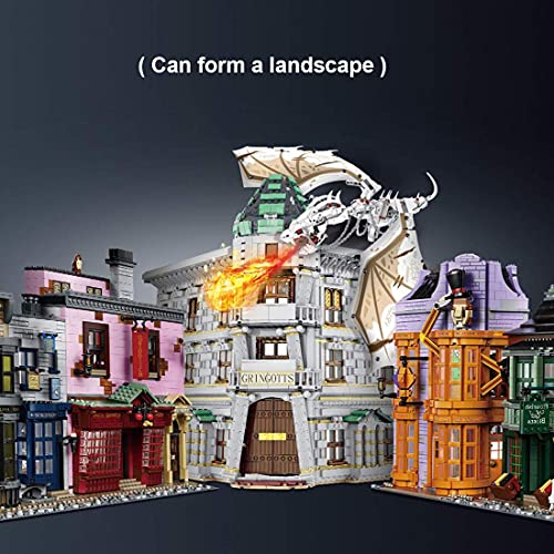 LINANNAN Súper Modular Streetview Series Diagon Alley Bank Modelo 4185 PCS Bloques de construcción para el fanático de Wizarding World - Compatible con Lego Architecture