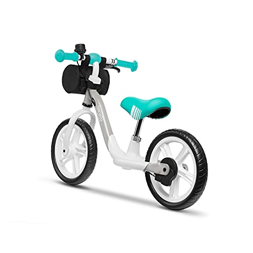 LIONELO Arie Bicicleta de equilibrio Para niños de hasta 30 kg Ruedas de 12 pulgadas Freno de mano Manillar y sillín ajustables y cómodos Cinturón para transporte