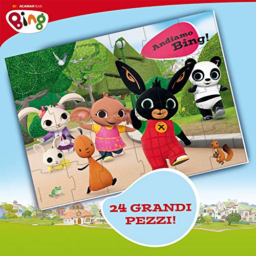 Lisciani - BING GIANT FLOOR Mega Puzzle 24 PCS 70x50 cm - Vamos Bing! Juego educativo para niños de 1 á 4 años (74709)