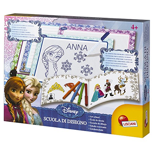 Lisciani - Disney Frozen Reina de Las Nieves - Escuela de dibujo - Juego educativo creativo para niñas a partir de 4 años