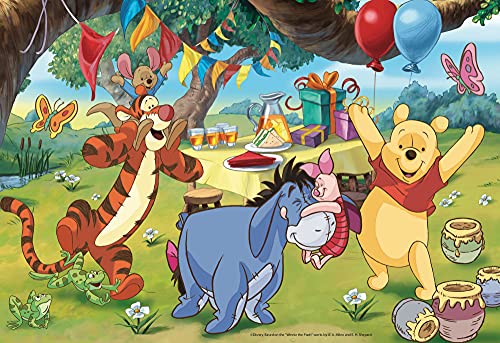 Lisciani Puzzle para niños de 24 piezas 2 en 1, Doble Cara con reverso para colorear - Disney Winnie el Oso 86511