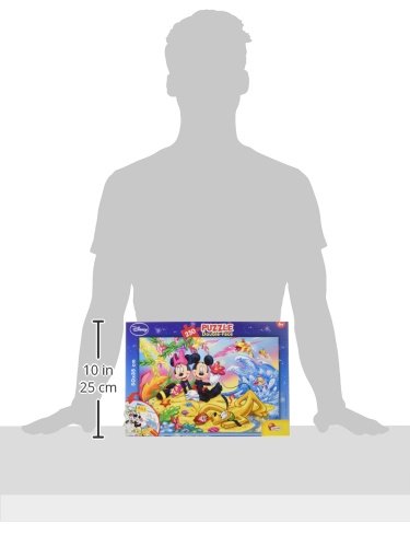 Lisciani Puzzle para niños de 250 piezas 2 en 1, Doble Cara con reverso para colorear - Disney Mickey Mouse En La Playa 48113