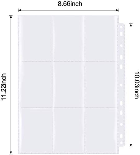 LISOPO 270 bolsillos, 30 páginas por 9 páginas (pantalla de doble cara), tamaño estándar, carpeta de colección, neutral, transparente, accesorios para cartas coleccionables