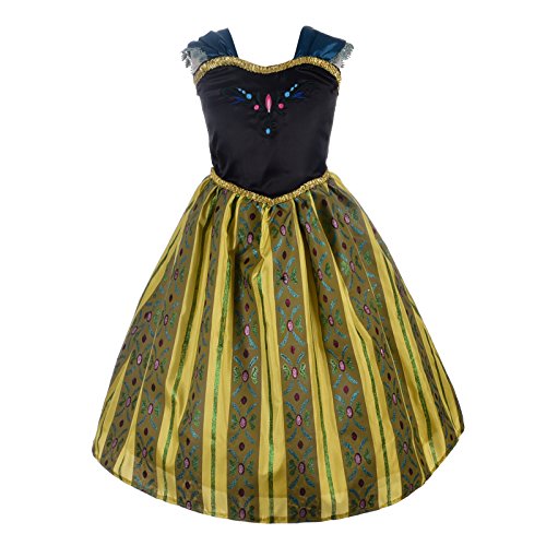 Lito Angels Disfraz de Coronación de Princesa Anna para Niñas Pequeñas, Vestido de Fiesta de Cumpleaños de Halloween, Talla 2-3 años, Verde