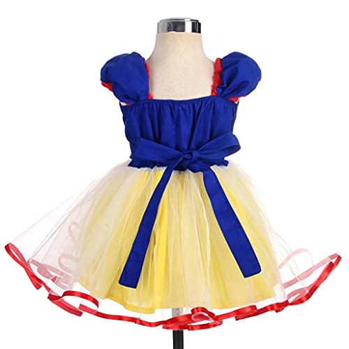 Lito Angels Disfraz de Princesa Blancanieves con Accesorios para Bebé Niñas Vestido de Fiesta de Cumpleaños Halloween Carnaval Falda de Tul Ropa de Verano Casual Talla 12-18 Meses 102