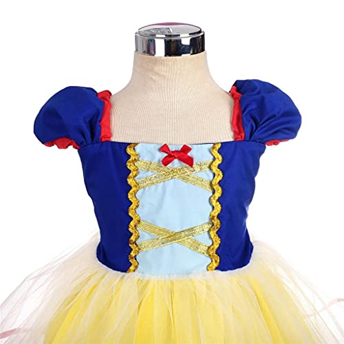 Lito Angels Disfraz de Princesa Blancanieves con Accesorios para Bebé Niñas Vestido de Fiesta de Cumpleaños Halloween Carnaval Falda de Tul Ropa de Verano Casual Talla 12-18 Meses 102