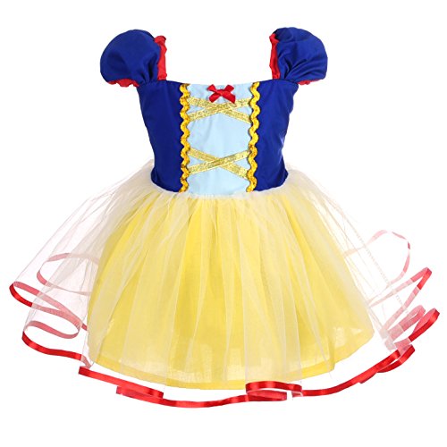 Lito Angels Disfraz de Princesa Blancanieves para Bebé Niñas Vestido de Fiesta de Cumpleaños Halloween Carnaval Falda de Tul Ropa de Verano Casual Talla 12 a 18 Meses 102