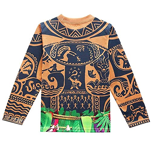 Lito Angels Disfraz de Vaiana Maui para Niños, Ropa Casual Sudadera y Pantalón Pijamas Dos Piezas, Talla 2-3 años, B