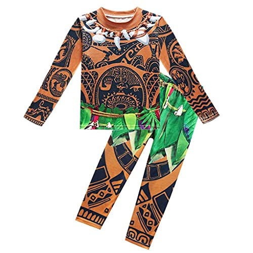 Lito Angels Disfraz de Vaiana Maui para Niños, Ropa Casual Sudadera y Pantalón Pijamas Dos Piezas, Talla 2-3 años, B