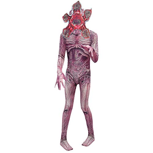 Lito Angels Disfraz Miedo para Niño, Mono Zentai Vestido de Terror con Mascara de Piraña y Guante monstruo para Halloween Fiesta de Cosplay, Talla 9-10 años, B