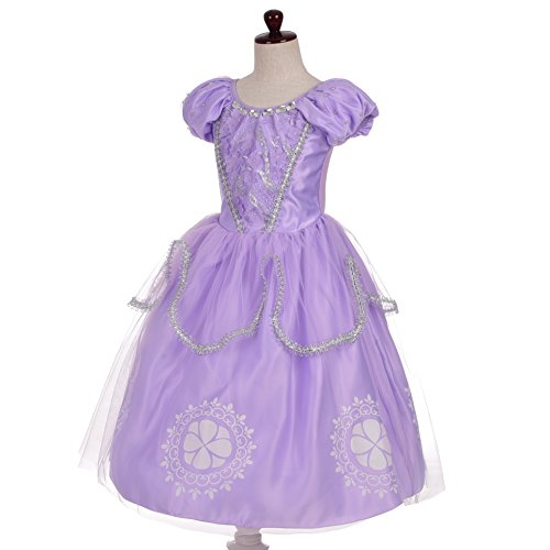 Lito Angels Disfraz Princesa Sofia para Niñas, Vestido de Fiesta de Cumpleaños, Talla 6-7 años, Morado