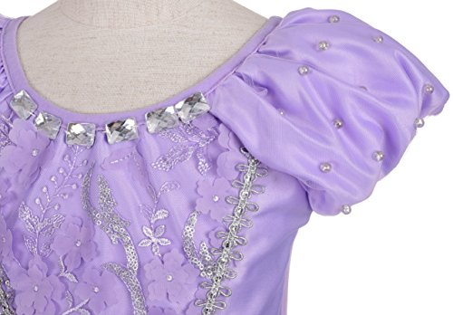 Lito Angels Disfraz Princesa Sofia para Niñas, Vestido de Fiesta de Cumpleaños, Talla 6-7 años, Morado